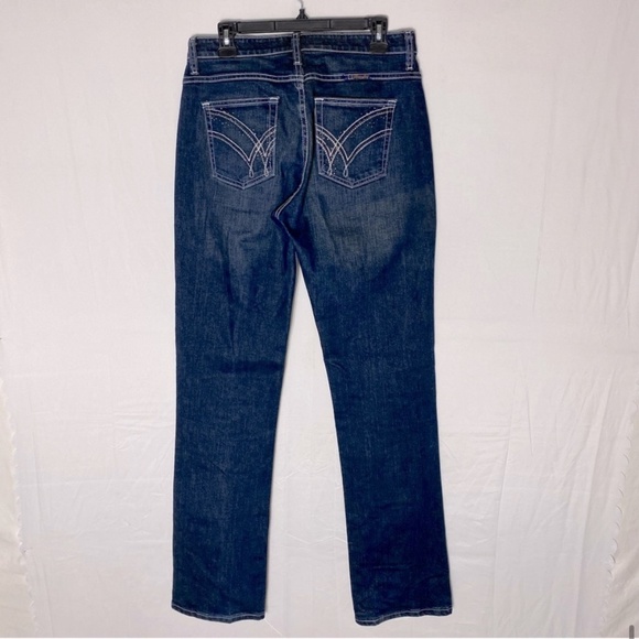 Wrangler Q Baby Med Dark Wash Mid Rise Straight Leg Jeans 9/10 - Picture 14 of 15